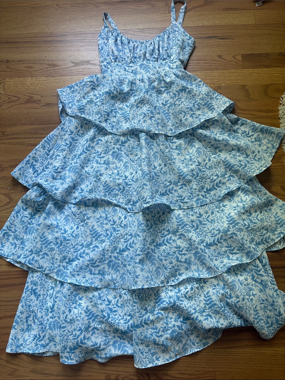 Blue Floral Tiered Sundress